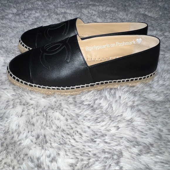Chanel Espadrilles Lambskin Black NEW Size US 7 / Eu 37 - Picture 3 of 16